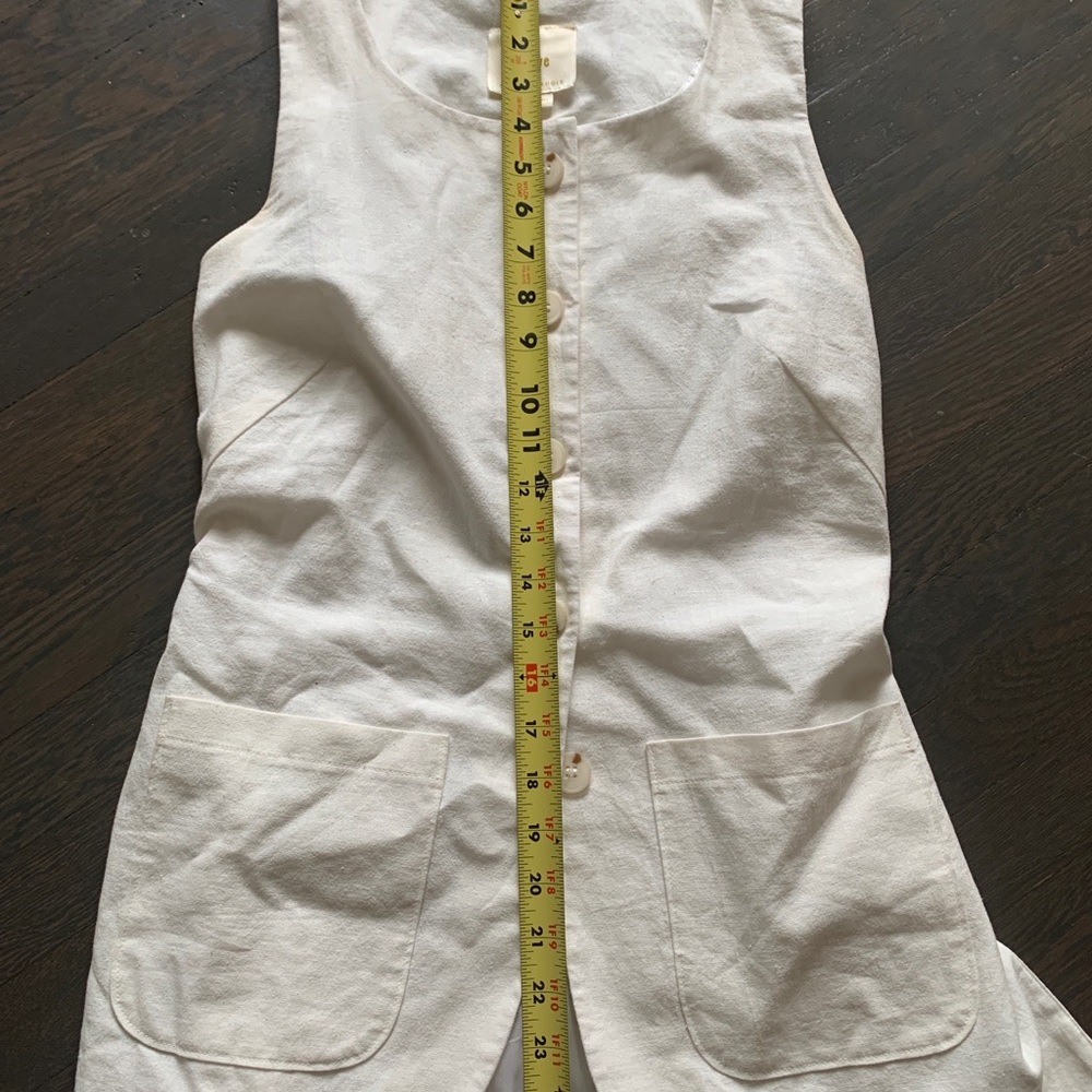 Anthropologie Maeve white linen vest - Picture 6 of 7